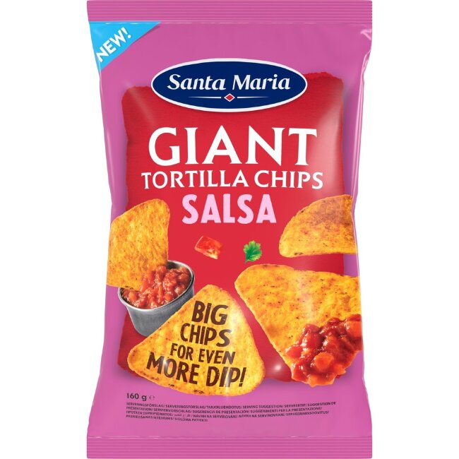 Кукурузные чипсы Santa Maria Giant Tortilla 160 гр с сальсой