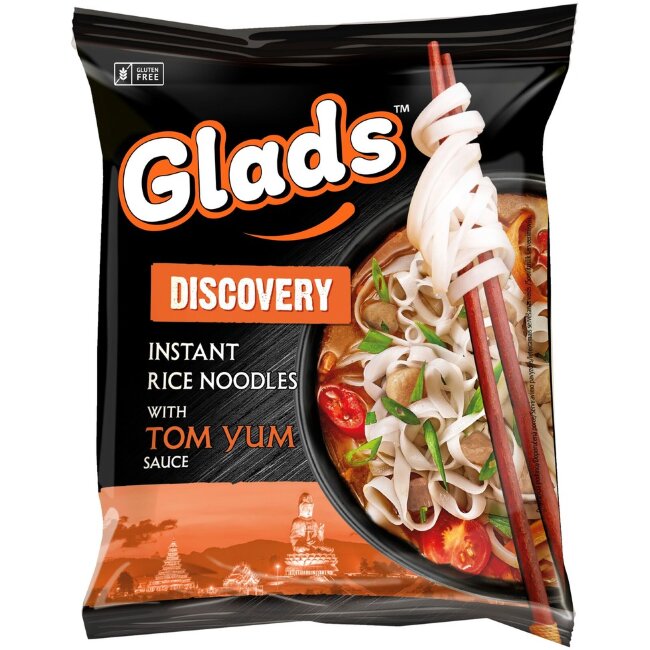 Рисовая лапша Glads Discovery Tom Yum с соусом 65 гр Рисовая лапша Glads Discovery Tom Yum с соусом 65 гр