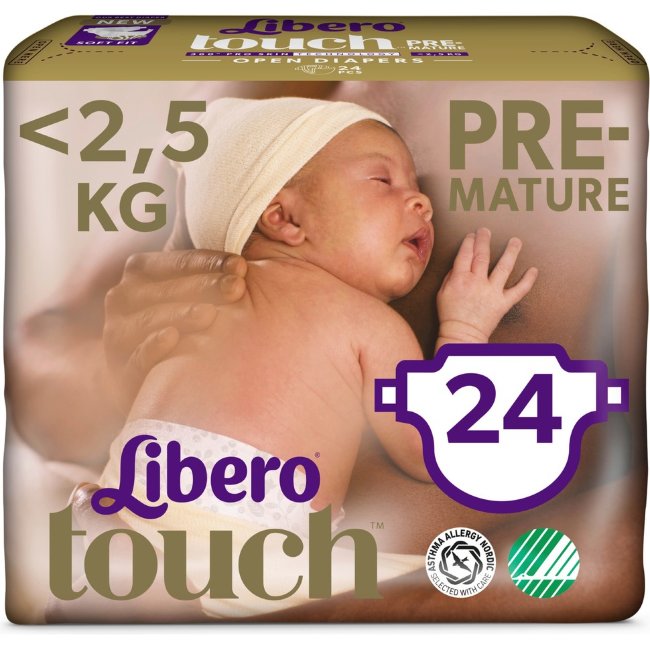 Подгузники с липучками LIBERO Touch для недоношенных 24 шт, до 2,5 кг Подгузники с липучками LIBERO Touch для недоношенных 24 шт, до 2,5 кг