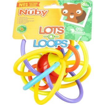 Игрушка-прорезыватель и погремушка Nûby Lots-a-loops 6 мес+