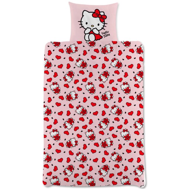 Детское постельное белье Hello Kitty (150x210+50x60 см) розовое