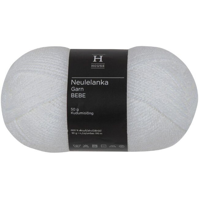 Пряжа House Bebe 50 гр белая 208 Пряжа House Bebe 50 гр белая 208