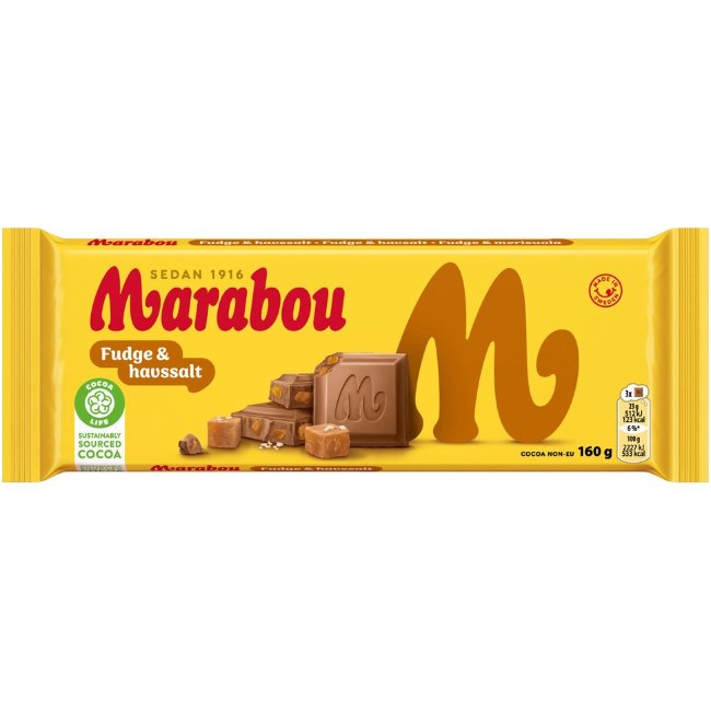 Молочный шоколад с морской солью Marabou Fudgea 160 гр Молочный шоколад с морской солью Marabou Fudgea 160 гр
