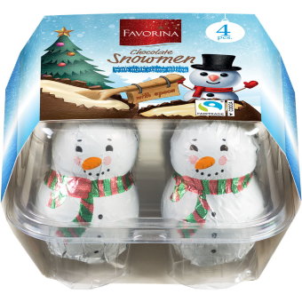 Шоколадные снеговики Favorina Milk creme с молочной начинкой 144 гр Шоколадные снеговики Favorina Milk creme с молочной начинкой 144 гр