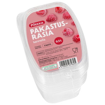 Контейнер для заморозки (с крышкой) Pirkka 500мл 6шт Контейнер для заморозки (с крышкой) Pirkka 500мл 6шт