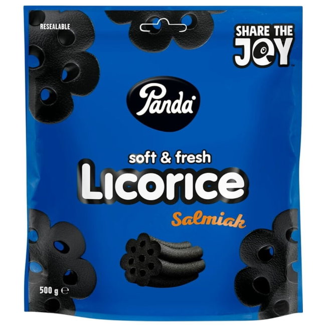 Лакричные конфеты соленый салмиак Panda Licorice Salmiak большая упаковка 500 гр