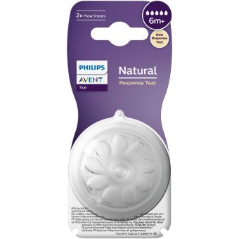 Соска для бутылочки Avent 4 отверстия Philips Avent Natural Response SCY965/02 (быстрый поток) 6+ мес, 2 шт/уп