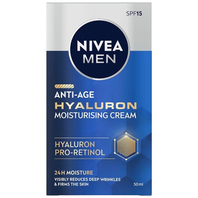 Увлажняющий крем для лица с гиалуроновой кислотой и SPF15 NIVEA MEN Anti-Age 50 мл Увлажняющий крем для лица с гиалуроновой кислотой и SPF15 NIVEA MEN Anti-Age 50 мл