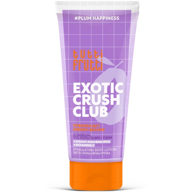 Крем для тела Tutti Frutti Exotic Crush Club со сливой и AHA + BHA + PHA кислотами 200 мл