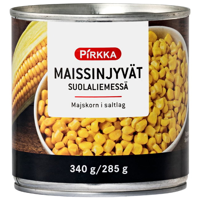 Зерна кукурузы в рассоле Pirkka 340г/285г