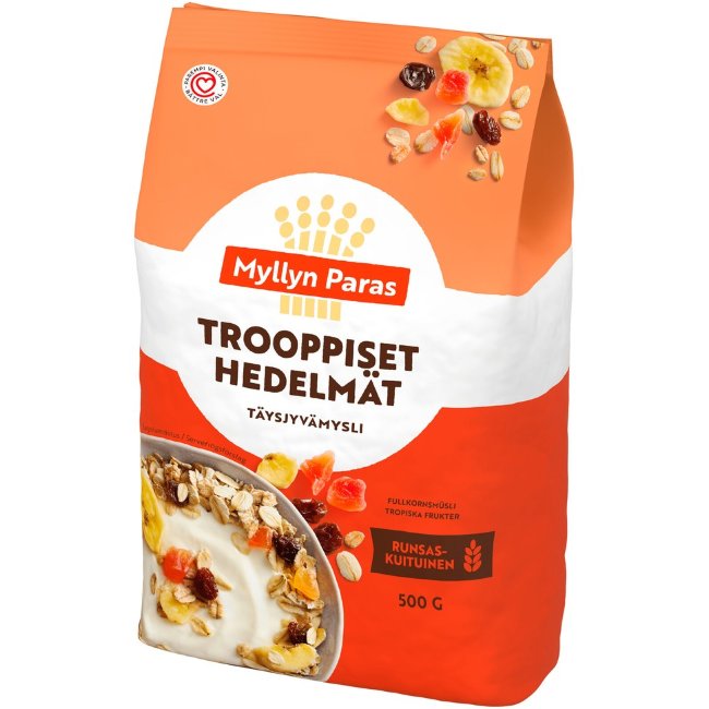 Цельнозерновые мюсли с тропическими фруктами Myllyn Paras 500 гр