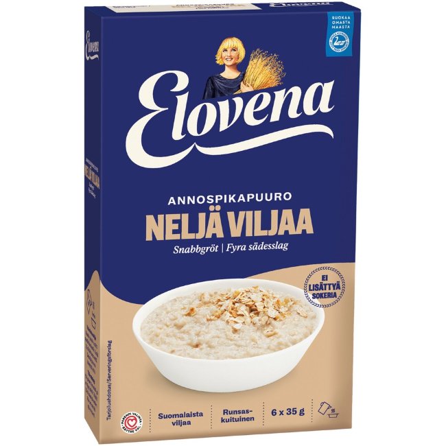 Порционный овсяный быстрый завтрак Elovena 210 гр четыре злака