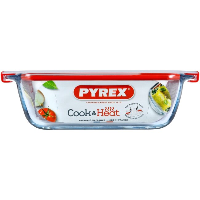 Стеклянная форма для выпечки Pyrex с крышкой Cook and Heat 2,5 л, пригодная для микроволновой печи Стеклянная форма для выпечки Pyrex с крышкой Cook and Heat 2,5 л, пригодная для микроволновой печи