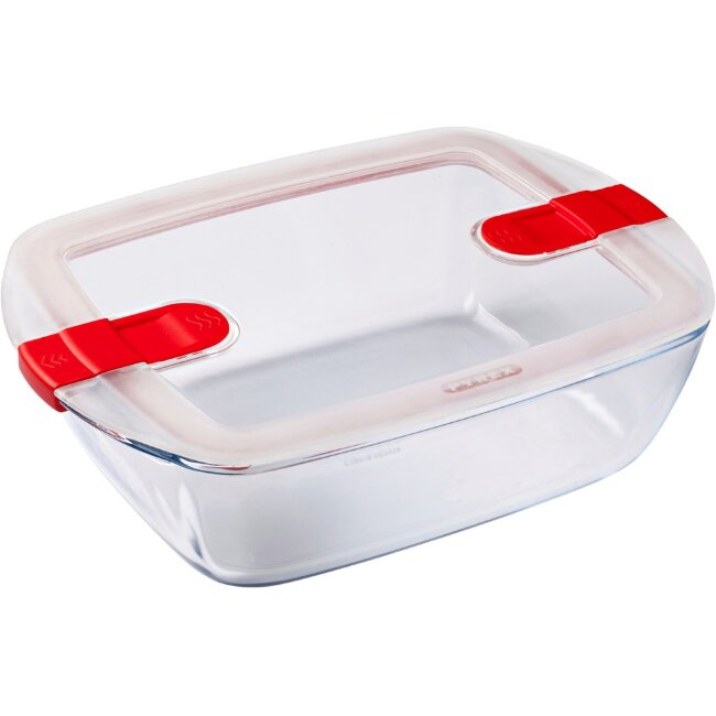 Стеклянная форма для выпечки Pyrex с крышкой Cook and Heat 2,5 л, пригодная для микроволновой печи Стеклянная форма для выпечки Pyrex с крышкой Cook and Heat 2,5 л, пригодная для микроволновой печи