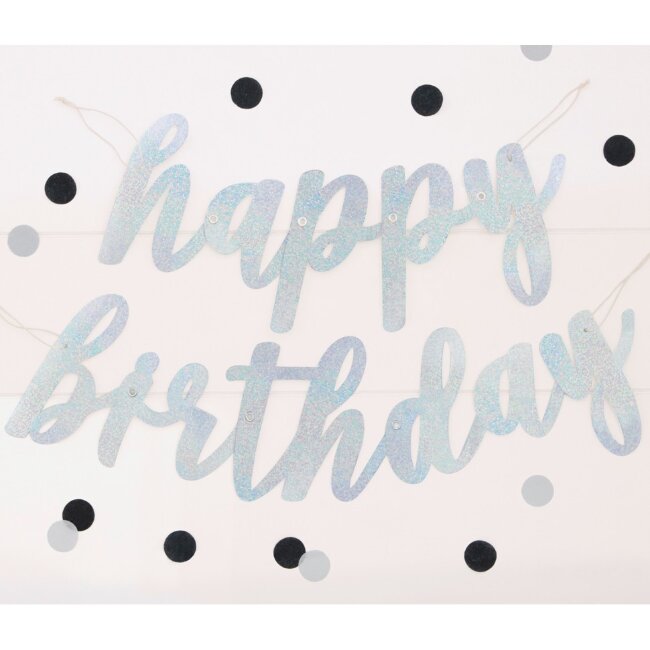 Гирлянда Happy Birthday серебряная 84 см Гирлянда Happy Birthday серебряная 84 см