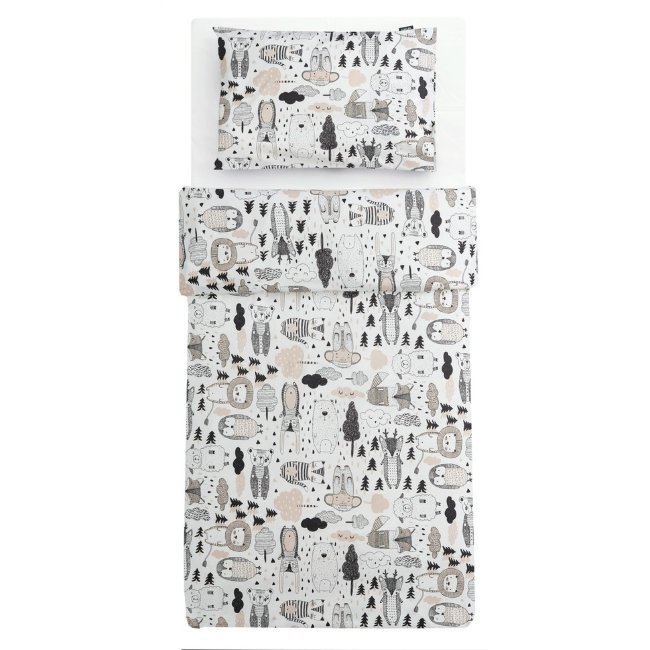 Детский комплект из наволочки и пододеяльника Familon Kaverit organic какао 120x160/40x60