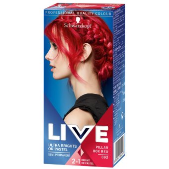 Краска для волос Schwarzkopf LIVE Ultra Brights 92 Pillar Box Red Краска для волос Schwarzkopf LIVE Ultra Brights 92 Pillar Box Red