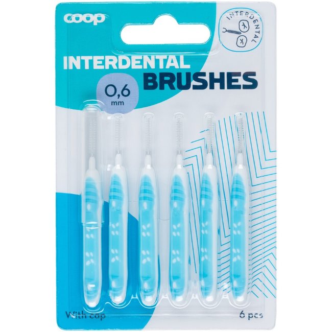 Зубная щетка для межзубных промежутков Coop 0,6 мм 6 шт Зубная щетка для межзубных промежутков Coop 0,6 мм 6 шт