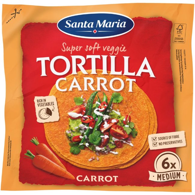 Тортилья Santa Maria Tex Mex с морковью средняя 240 гр