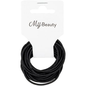 Тонкие черные резинки для волос MY BEAUTY 15 шт Тонкие черные резинки для волос MY BEAUTY 15 шт