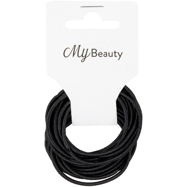 Тонкие черные резинки для волос MY BEAUTY 15 шт Тонкие черные резинки для волос MY BEAUTY 15 шт