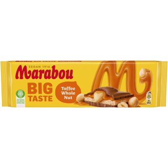 Шоколад молочный Marabou Toffee Whole Nut 300 гр