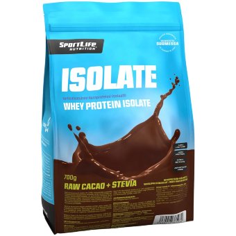 Изолят сывороточного белка Whey SportLife Nutrition Isolate сырое какао/стевия 700 г Изолят сывороточного белка Whey SportLife Nutrition Isolate сырое какао/стевия 700 г