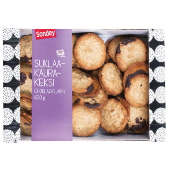 Овсяное печенье Sondey suklaakaurakeksi 600 гр