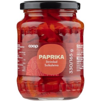 Паприка красная маринованная Coop 330/165 гр