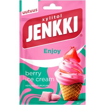 Жевательная резинка Jenkki Enjoy Berry ice cream с ксилитом 35 гр Жевательная резинка Jenkki Enjoy Berry ice cream с ксилитом 35 гр