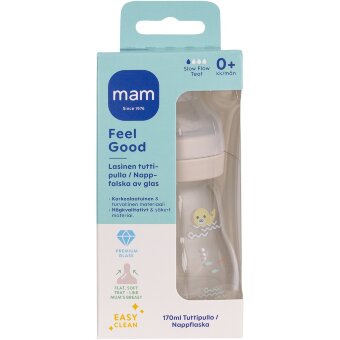 Стеклянная бутылочка для кормления MAM Feel Good 170 мл