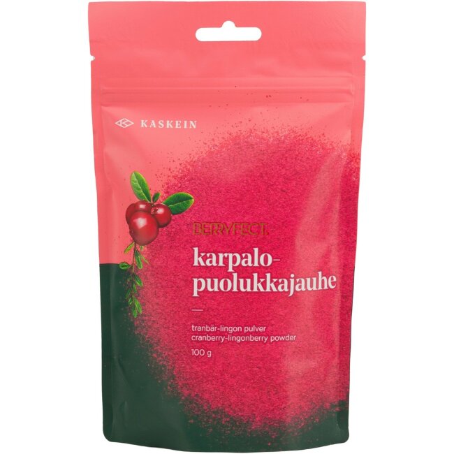 Клюквенно-брусничный порошок Kaskein Berryfect, сушеный на воздухе, без добавок 100 гр Клюквенно-брусничный порошок Kaskein Berryfect, сушеный на воздухе, без добавок 100 гр