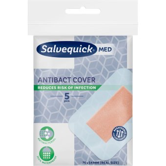 Пластырь Salvequick MED Antibact 5 шт 76х54 мм
