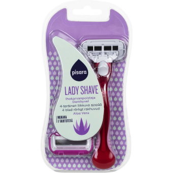 Бритвенный станок PISARA Lady4 (алоэ вера) + 2 кассеты Бритвенный станок PISARA Lady4 (алоэ вера) + 2 кассеты
