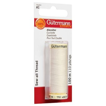 Универсальная швейная нить Gütermann 100 м полиэстер, натуральный белый
