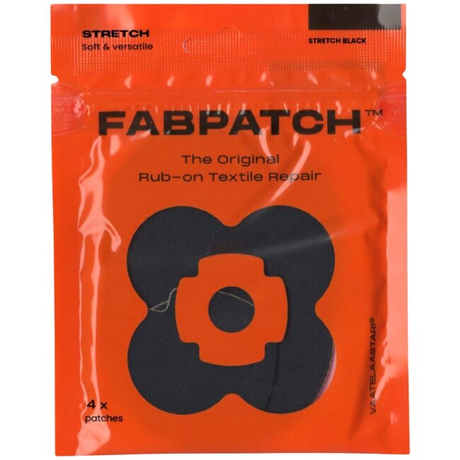 Тканевый пластырь FabPatch, STRETCH BLACK – тканевый пластырь, ремонтное место для текстиля с фиксацией трением Тканевый пластырь FabPatch, STRETCH BLACK – тканевый пластырь, ремонтное место для текстиля с фиксацией трением