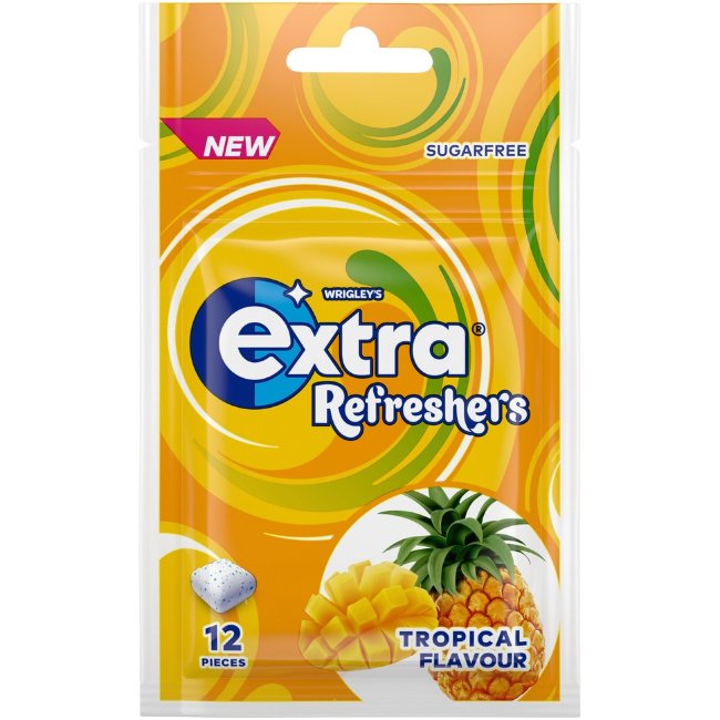 Жевательная резинка Extra Refreshers Tropical, без сахара, 26 гр Жевательная резинка Extra Refreshers Tropical, без сахара, 26 гр