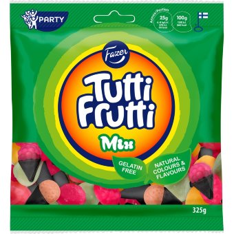 Жевательные фруктовые и лакричные конфеты Fazer Tutti Frutti Mix 325 гр
