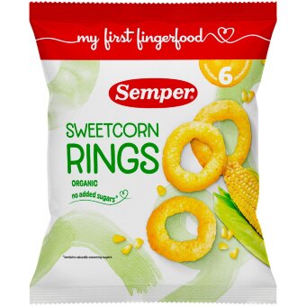 Кукурузные кольца Semper Sweetcorn для детей от 6 месяцев 20 гр