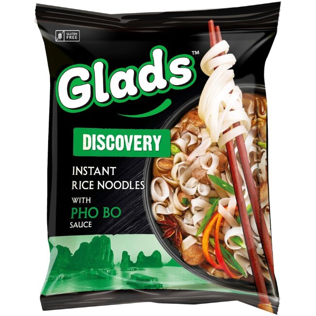 Рисовая лапша Glads Discovery Pho Bo с соусом 65 гр Рисовая лапша Glads Discovery Pho Bo с соусом 65 гр