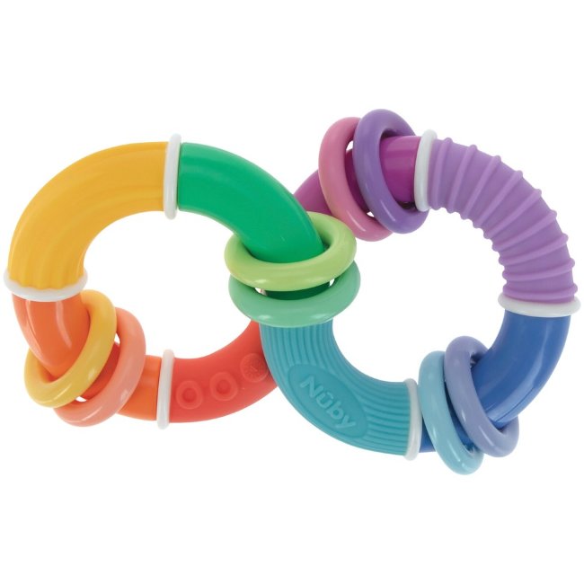 Игрушка-прорезыватель Nuby Twist&Rattle с кольцами
