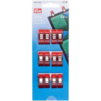 Тканевые клипсы Prym 2,6 см 12 шт красные