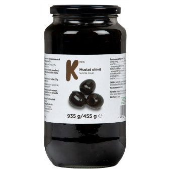 Оливки чёрные K-menu без косточек 935/455 гр. Оливки чёрные K-menu без косточек 935/455 гр.
