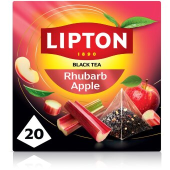 Чёрный чай с ревенем и яблоком Lipton (20 пакетиков)