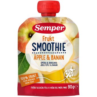 Пюре Semper яблоко и банан, с 6 мес. 90 гр Пюре Semper яблоко и банан, с 6 мес. 90 гр