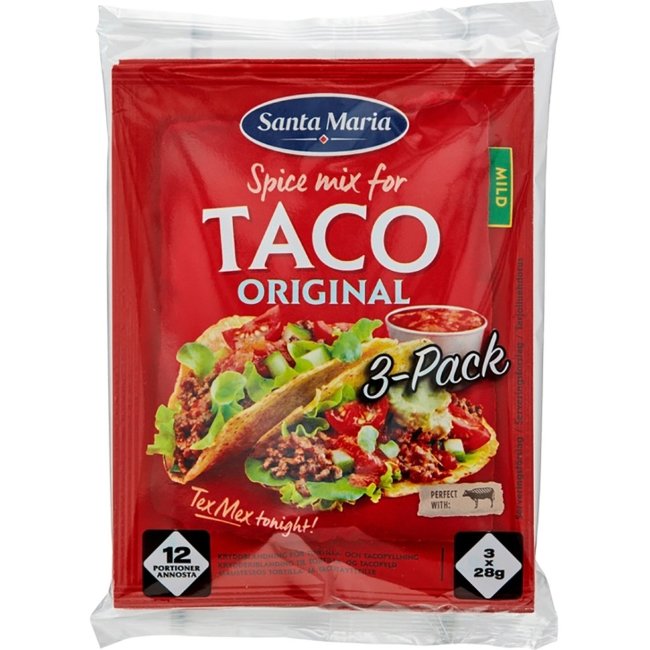 Приправа для фарша Taco Spice Mix Santa Maria (уп 3 шт) 3 x 28 гр