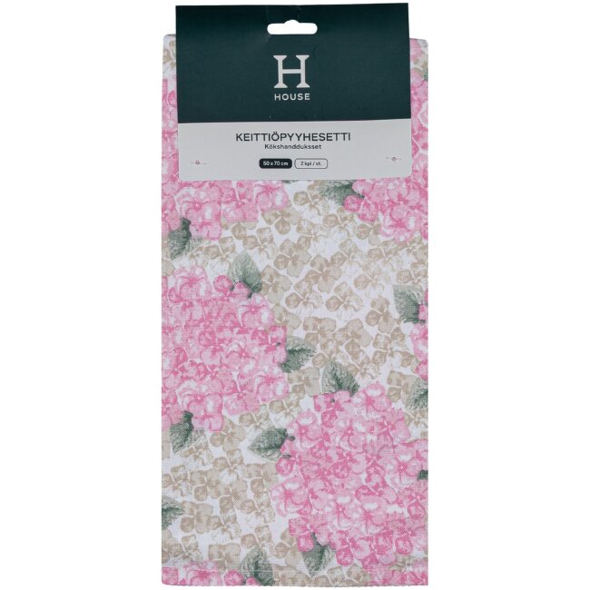 Кухончные полотенца House Hydrangea 50 x 70 см розовые (уп 2 шт) Кухончные полотенца House Hydrangea 50 x 70 см розовые (уп 2 шт)
