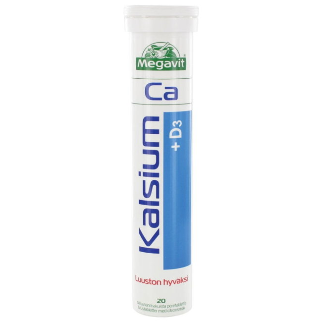 Витамины с кальцием Kalsium D3 20 шипучих таблеток Megavit