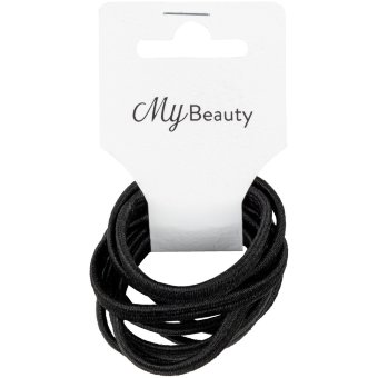 Резинка для волос MY BEAUTY черная плоская 10 шт Резинка для волос MY BEAUTY черная плоская 10 шт