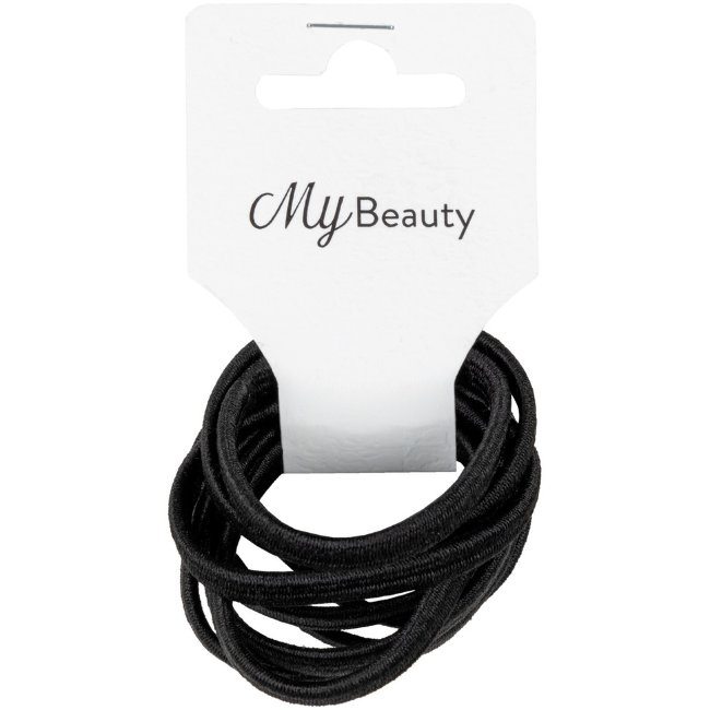 Резинка для волос MY BEAUTY черная плоская 10 шт Резинка для волос MY BEAUTY черная плоская 10 шт